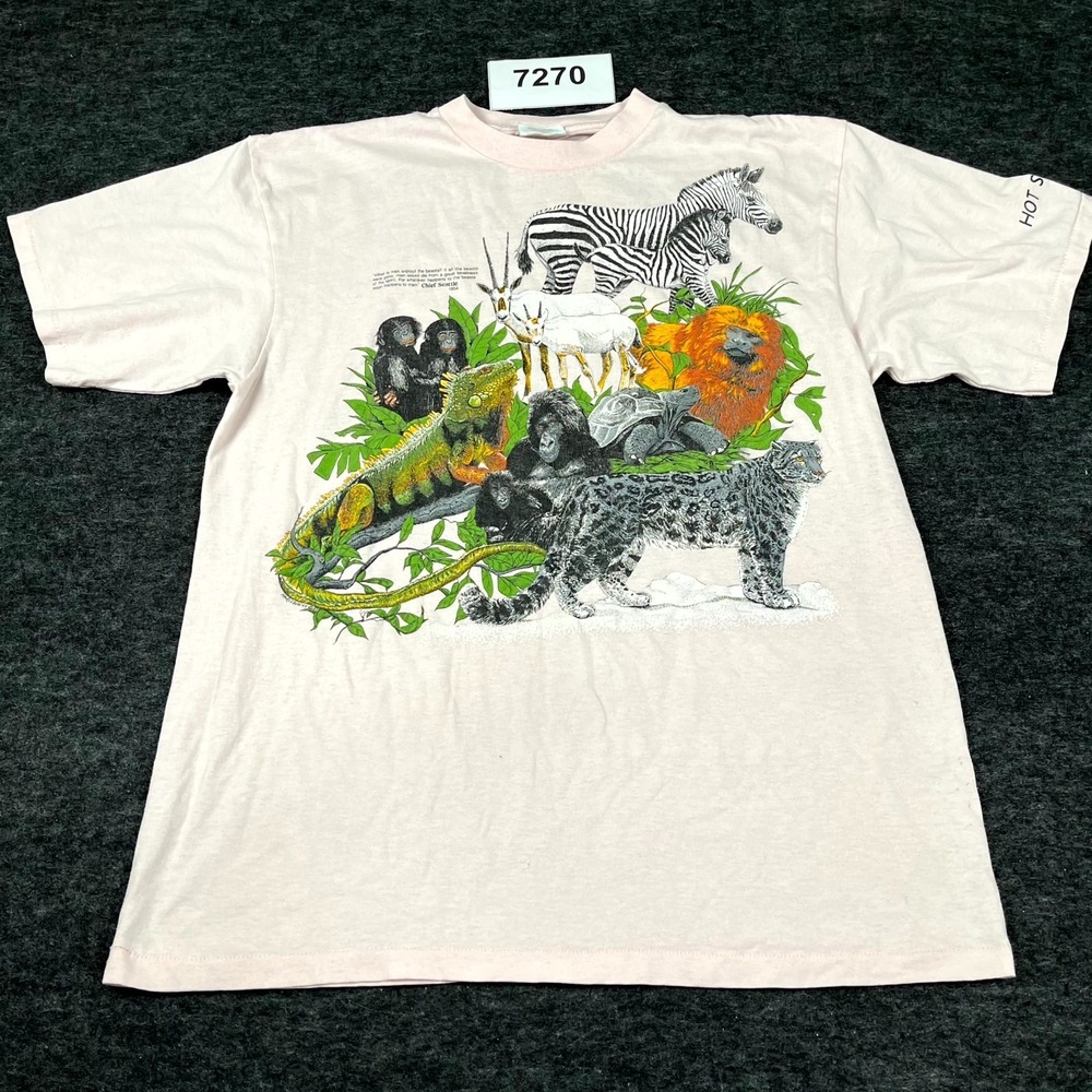 Harlequin T Shirt Mens XL Pink Endangered Animals Nature Graphics Print Casual